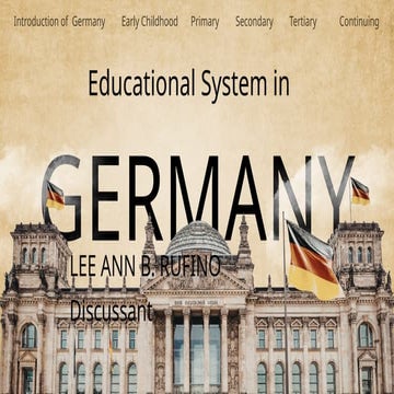 Comprehensive Overview of Germany's Educational System and Structure | PPTX