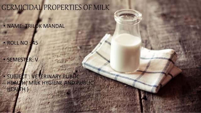 Germicidal properties of milk