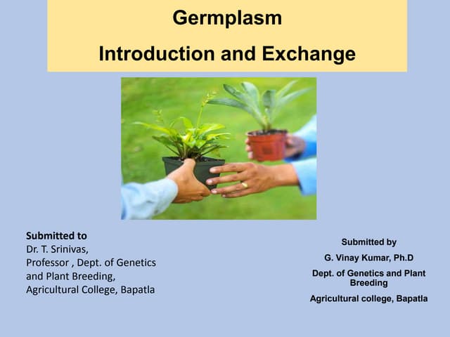 Germplasm Introduction And Exchange Pptx Germplasm Introduction And Exchange Pptx