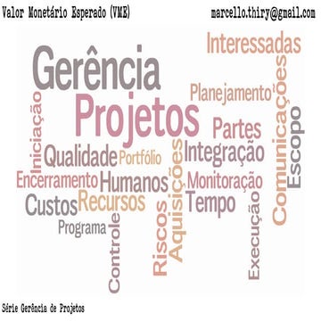 Valor Monetário Esperado - VME (Série Gerência de Projetos)
