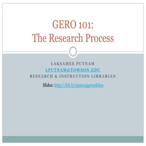 GERO 101 Spring 2014