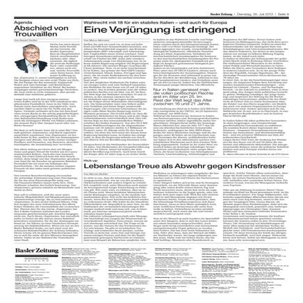 WAHLRECHT MIT 18 FÜR EIN STABILES ITALIEN – UND AUCH FÜR EUROPA EINE VERJÜNGU...