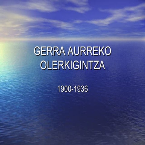Gerra aurreko olerkigintza