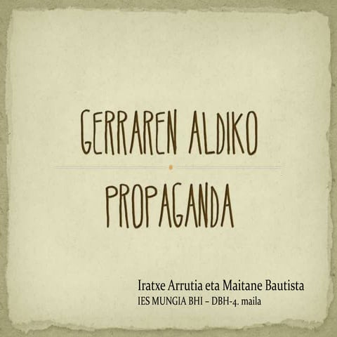 Gerraren aldiko  propaganda