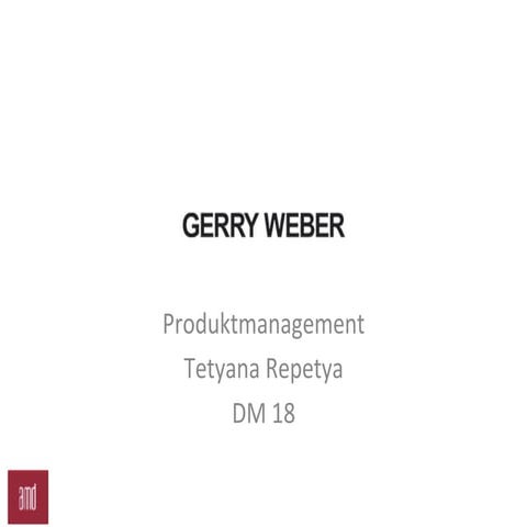Produktmanagement - Gerry weber
