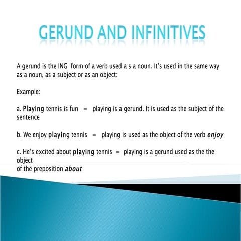 Gerund and infinitives