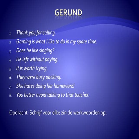 Gerund infinitive