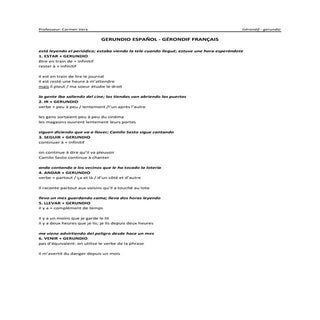 Gerundio español   gérondif français