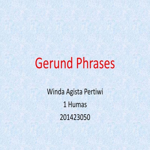 Gerund phrases winda