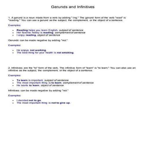 Gerunds introduction