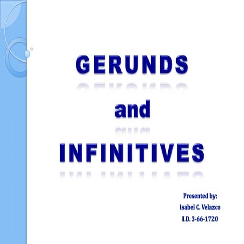 Gerunds and infinitives