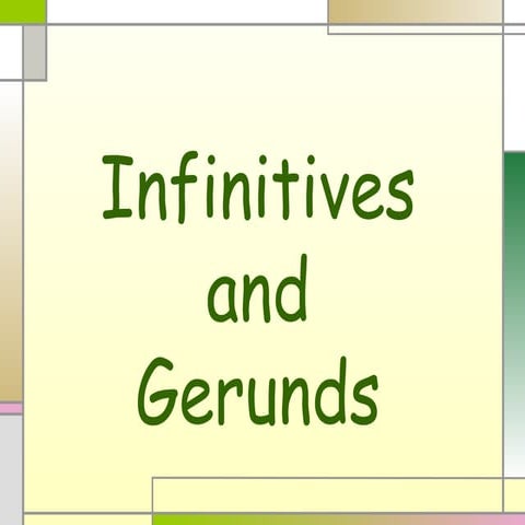 Gerunds and infinitives