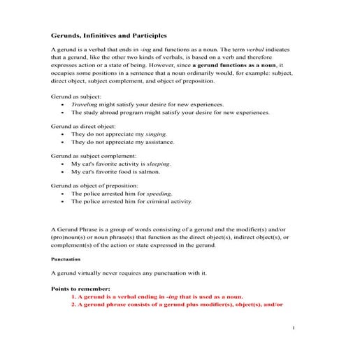 Gerunds infinitives participles | DOC