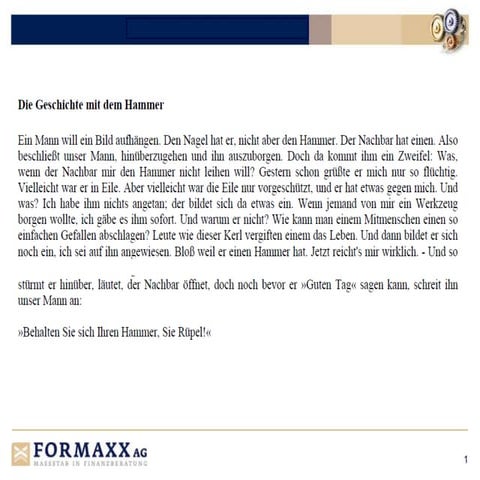 Die Geschichte Mit Dem Hammer Geschichte mit dem hammer | PPT