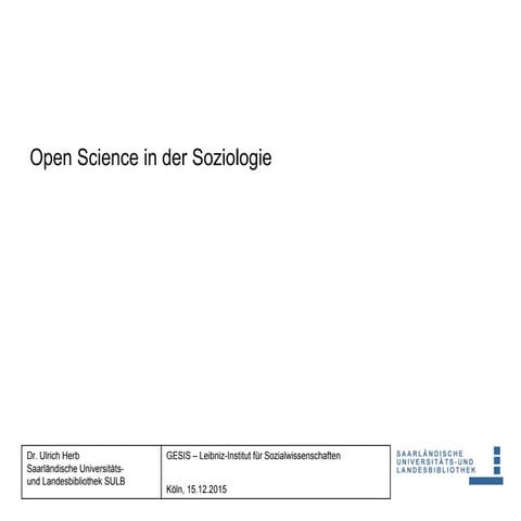 Open Science in der Soziologie