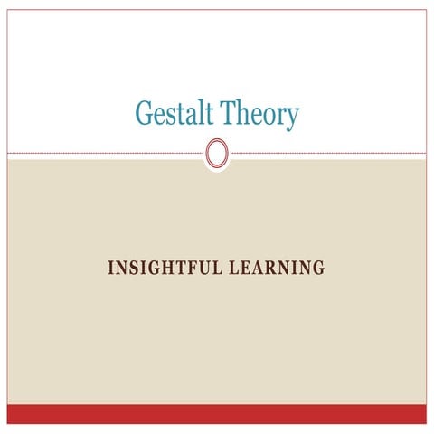 Gestalt insightful learning