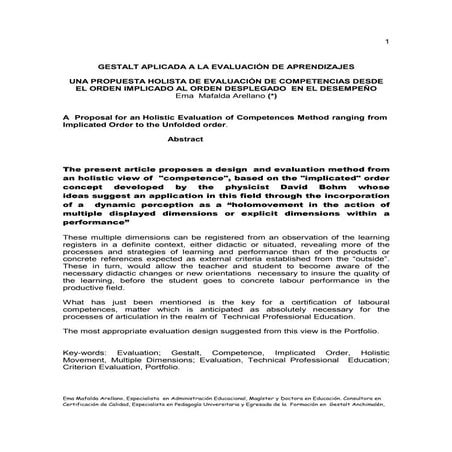Gestalt aplicada a evaluación de aprendizajes