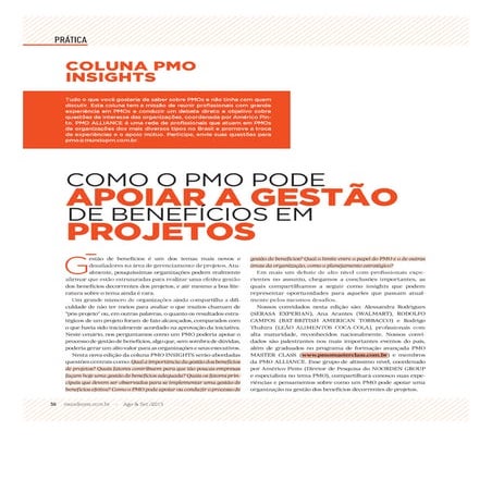 PMO Insights - PMO e a Gestão de Benefícios