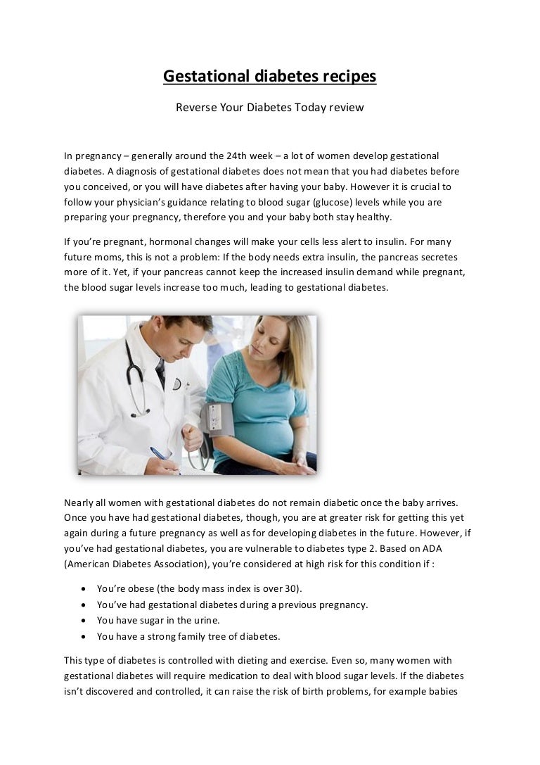 Gestational Diabetes Recipes Reverse Your Diabetes Today Review