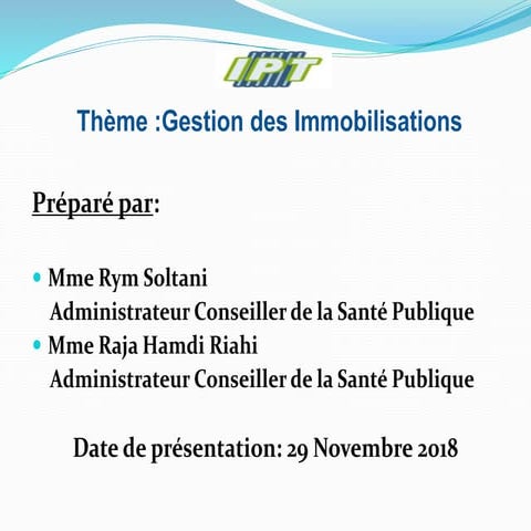 La gestion des Immobilisations