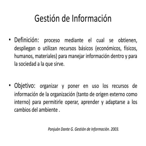 Gestión de conocimiento e informacion