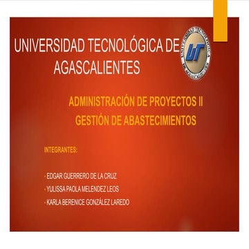 Gestión de abastecimiento