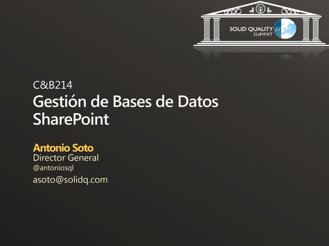 Instalación y Configuración : Bases de datos fuera del asistente 