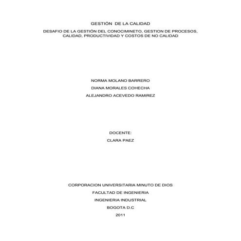 Gestión  de la calidad