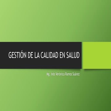 Gestión de la Calidad en Salud | PDF
