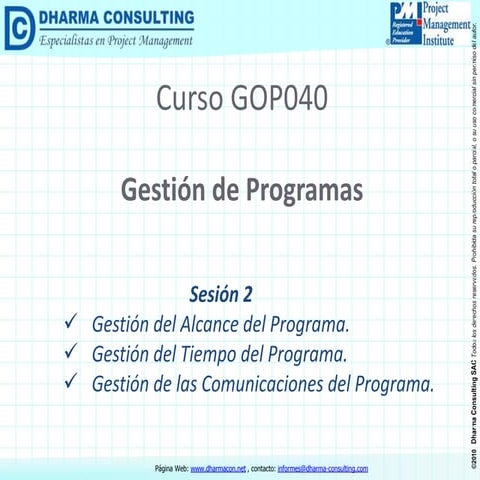 Gestión del alcance, tiempo y Comunicaciones