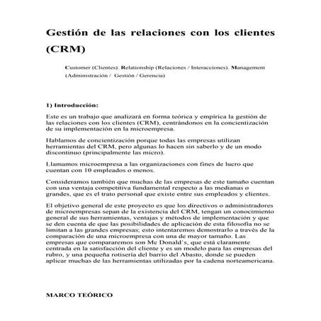 Gestión de las relaciones con los clientes