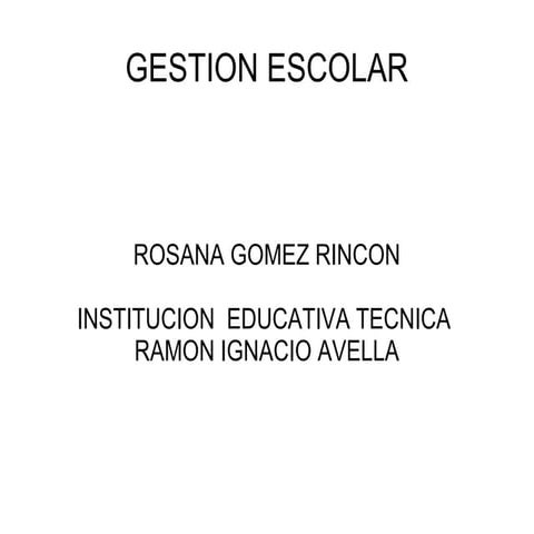 Gestión  escolar