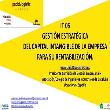 Gestión Estratégica del Capital Intangible de la empresa para su rentabilización
