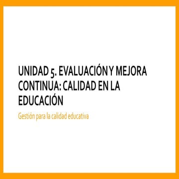 Gestión para la calidad educativa | PPTX