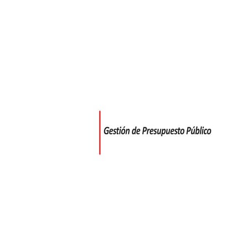 Gestión presupuesto publico