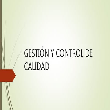 Gestión y control de calidad