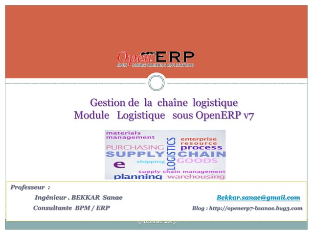 Gestion de la chaîne logistique -OpenERP