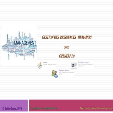 Gestion des ressources humaines- sous OpenERP 7.0
