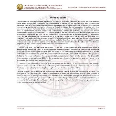 Gestion planta nuclear