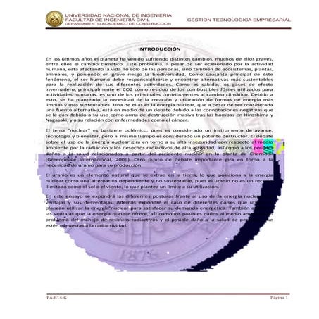 Gestion planta nuclear Gran Bretaña