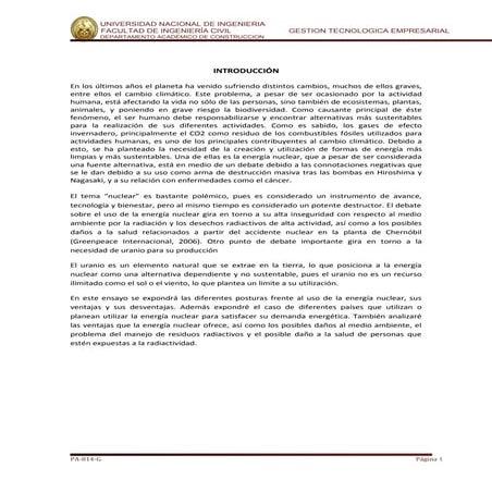 Gestion planta nuclear