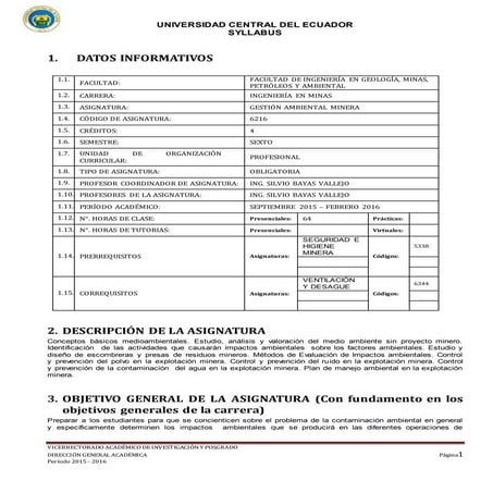 Gestion ambiental minera