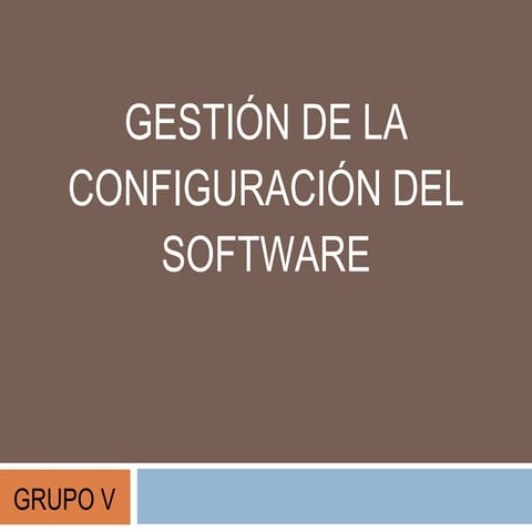 Gestion de la configuracion del software