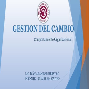 GESTION DEL CAMBIO EN LAS ORGANIZACIONES | PPTX