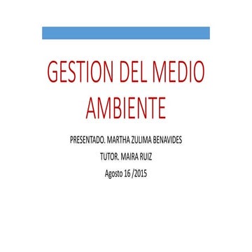 Gestion del medio ambiente | PPTX