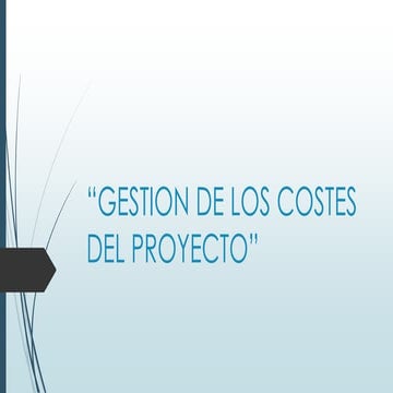 Gestión de Costos del Proyecto | PPTX