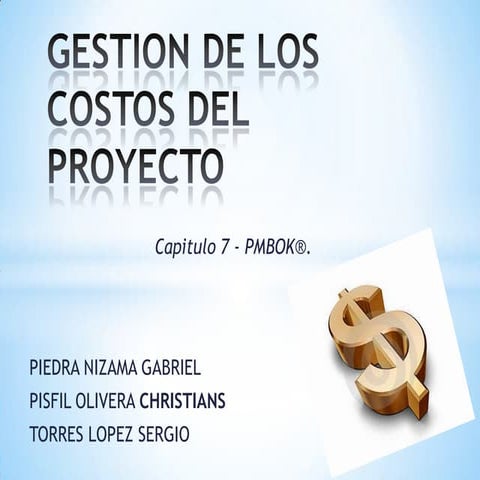 Gestión de Costos del Proyecto | PPTX