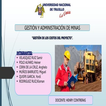 Gestión de Costos del Proyecto | PPTX