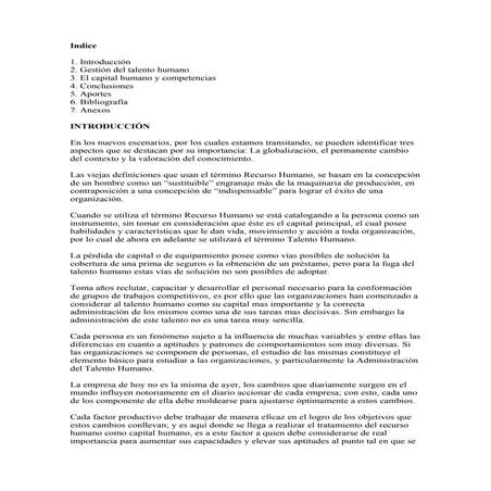 Gestion Del Talento Humano