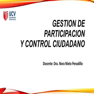 Gestion de participacion y control ciudadano
